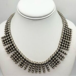 Antiqued Silver/Pewter Modernist Ottoman Middle East Necklace